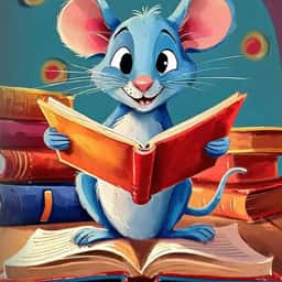 illustration of a mouse reading a book generated by aimee